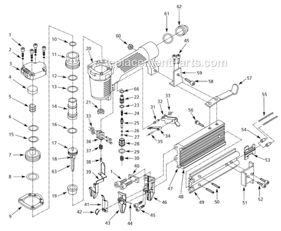Page A Diagram and Parts List for IFN03000  Campbell Hausfeld Nailer